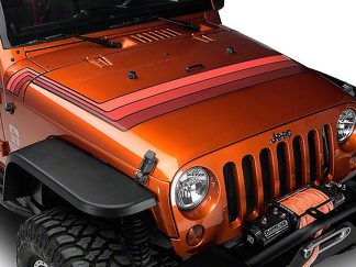 Strisce sul cofano in stile retrò - Arancione Per modelli Jeep Wrangler JK 2007-2018