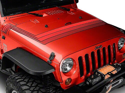 Adesivo in vinile a strisce stile retrò per cofano Jeep Wrangler JK