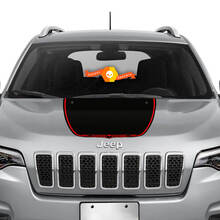 Grafica adesiva per decalcomania per cofano in vinile nero satinato Jeep Cherokee Trailhawk 2014-2022
 2