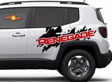 Decalcomania adesiva in vinile con logo grafico Splash Splatter laterale Jeep Renegade a 2 colori per cofano e lato
 2