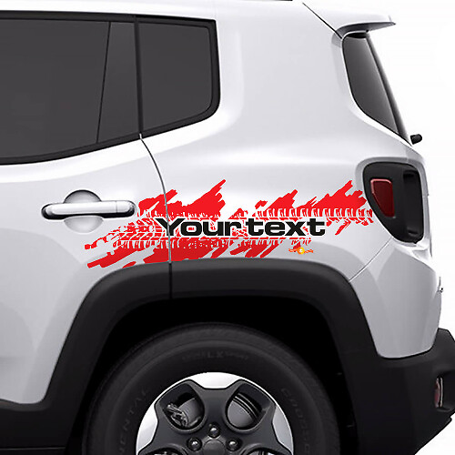 Adesivo Vinile Grafico Laterale Posteriore Splash Pneumatico Usurato per Jeep Renegade