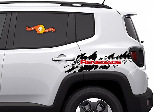 2 colori Jeep Renegade Distressed Tire Splash Graphic Vinyl Decal Sticker laterale
