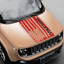 Adesivo in Vinile con Bandiera Americana Stropicciata per Cofano Jeep Renegade 3