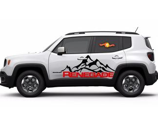 2 colori Jeep Renegade Mountain logo porta grafica decalcomania in vinile laterale SUV