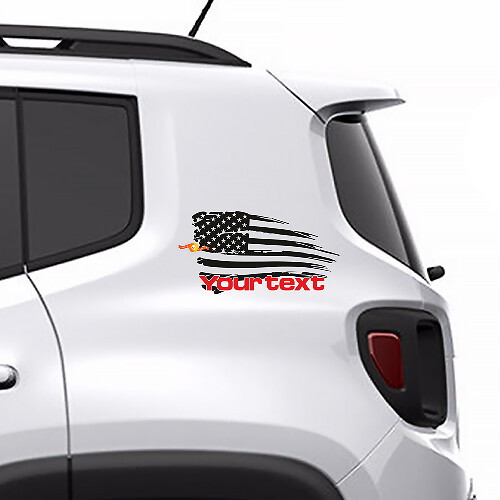 Adesivo in Vinile Grafico Posteriore della Bandiera Americana Usurata per Jeep Renegade