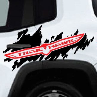 2 colori Trail Hawk TrailHawk Jeep Renegade Cherokee Decalcomania in vinile con logo laterale Splash