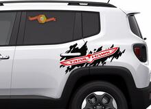 Decalcomania a 2 colori Trail Hawk TrailHawk Jeep Renegade Cherokee Side Splash Logo Vinile adesivo
 2