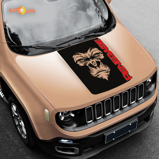 2 colori cappuccio Jeep Renegade Yeti Bigfoot Sasquatch logo grafica decalcomania in vinile SUV