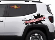 Jeep Renegade Cherokee Trail Hawk Side Splash Splatter Logo Graphic Vinyl Decal 2 colori 2