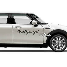 Lettering Decal Adesivo Porte Emblema Logo Vinile per Mini
 3