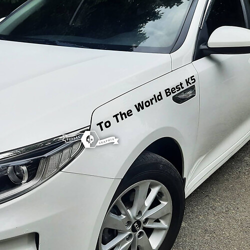 2 adesivi con scritta e logo Fender Emblem per il miglior vinile K5 al mondo per Kia Optima K5
