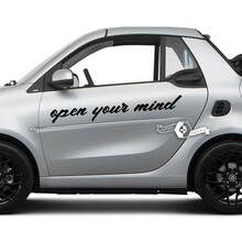 Coppia Lettering Apri La Tua Mente. - Adesivo per decalcomania in vinile con logo emblema Smart Car per Smart
 2