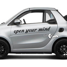 Coppia Lettering Apri La Tua Mente. - Adesivo per decalcomania in vinile con logo emblema Smart Car per Smart
 4