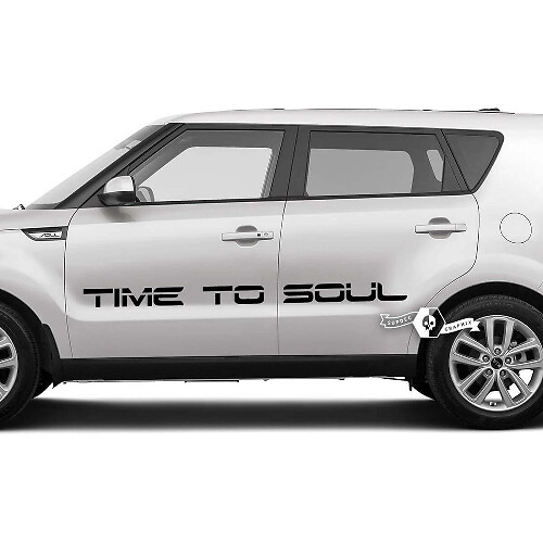 Coppia scritte Time To Soul Emblem Logo Decal adesivo in vinile per Kia Soul
