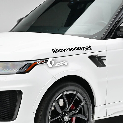 Adesivi Laterali "Above and Beyond" in Vinile Coppia per Land Rover Range Rover