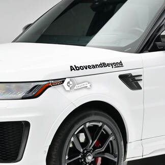 Coppia adesivi con scritte e decalcomanie con logo emblema in vinile Above And Beyond per Land Rover Range Rover
