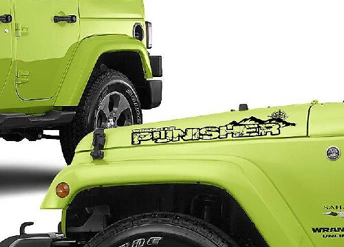 Set di Adesivi in Vinile per Cofano Stile Montagna Personalizzati per Jeep Wrangler 