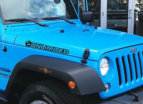 Testo personalizzato Adesivi in vinile per cofano Jeep Off Road illimitato Decalcomania grafica per Jeep Wrangler Unlimited