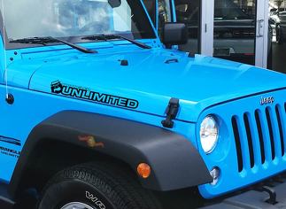 Coppia Jeep Wrangler Unlimited Off Road Vinyl Hood Decals Rubicon