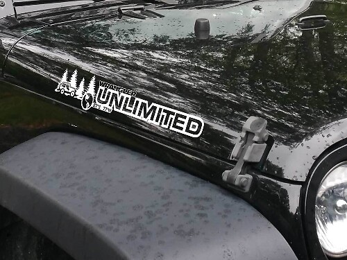 Testo personalizzato Adesivi in vinile per cofano Unlimited Forest Off Road Decalcomania grafica per Jeep Wrangler Unlimited