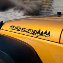 Adesivi in vinile per cofano stile Forest Off Road Unlimited per Jeep Wrangler 3