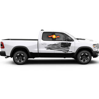 Distressed Flag Graphic Decal Corpo laterale Si adatta a qualsiasi camion Dodge Ram American USA