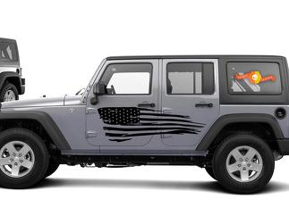 Decalcomania grafica con bandiera in difficoltà - Corpo laterale Si adatta a qualsiasi auto Jeep American JKU USA