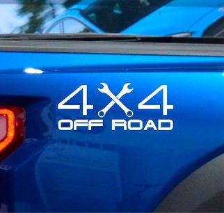 (2X) 4X4 Off Road Truck Bed Decal Vinyl Sticker Chiave sollevata Truck Carbon Roller