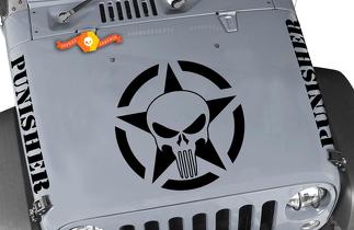 Jeep Wrangler Punisher Hood Set adesivi per decalcomanie in vinile
