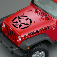 Adesivo in Vinile con Teschio Punisher, Stella dell’Esercito per Cofano Jeep Wrangler 3