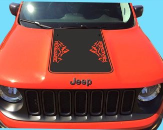 Jeep Renegade 2015, 2016 e 2017 Decalcomania Blackout per cofano in vinile stile Mountains