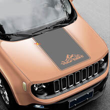 Adesivo in Vinile Stile Montagna Personalizzato per Cofano Jeep Renegade_2