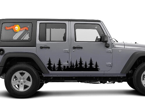 Kit Adesivi Laterali in Vinile Stile Forestale per Jeep Wrangler