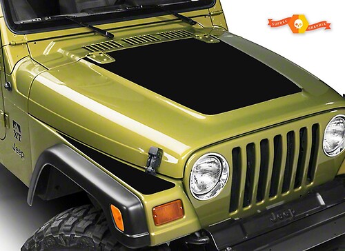 Kit di adesivi oscuranti per cofano e parafango nero opaco Jeep Wrangler 1997-06
