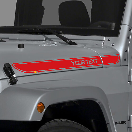Adesivo in Vinile con Scritta Personalizzata a Striscia per Cofano Jeep Wrangler