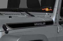 NUOVA grafica della decalcomania dell'adesivo in vinile del cofano nero lucido Wrangler
 2