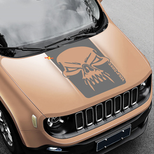 Adesivo in Vinile con Grafica Teschio Grunge Laterale per Cofano Jeep Renegade 2