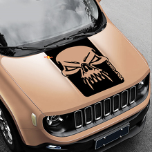 Adesivo in Vinile con Grafica Teschio Grunge Laterale per Cofano Jeep Renegade 3