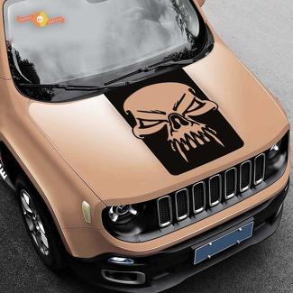 Jeep Renegade Hood Skull Grunge Grafica Vinyl Decal Sticker Side SUV