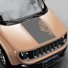 Adesivo in Vinile con Scritta e Grafica Montagna per Cofano Jeep Renegade 2