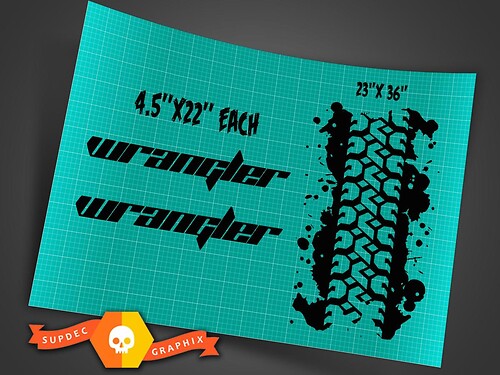 Jeep Wrangler 3 pz. Blackout Hood Decal Kit #8 - Adesivo in vinile TJ LJ JK
