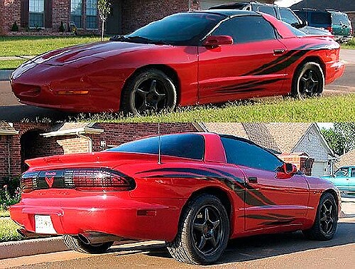 Kit di Adesivi in Vinile a Strisce Laterali Stile Tribal Wave per Pontiac Firebird Trans Am