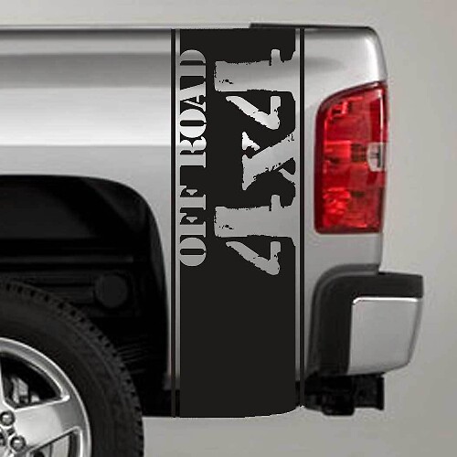 Adesivo in Vinile con Stripe Distressed 4x4 Off Road per Fiancata GMC Sierra
