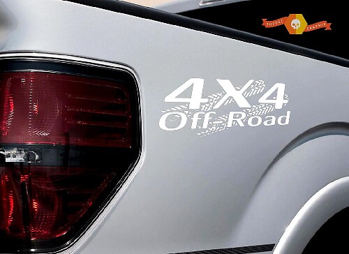 4x4 OFF ROAD Pneumatico Traccia Decal Sticker Camion TRD Tacoma Jeep Dodge Chevy Ford Wht