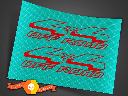 Adesivi in vinile voluminosi rossi 4x4 Off Road 4WD per camion Ford