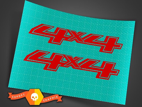 Adesivo in vinile logo 4x4 4WD rosso per camion Ford