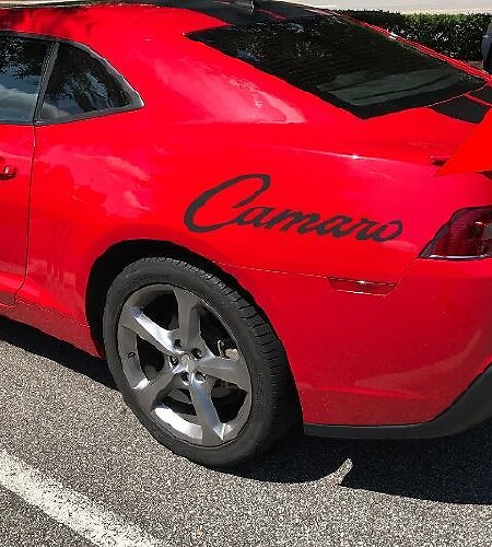2 decalcomanie adesive in vinile sul retro della Chevrolet camaro Chevy Graphics autobot da corsa sportiva