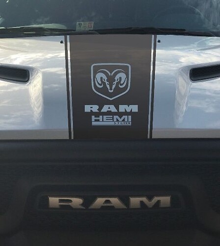 Dodge Ram Rebel Hemi 5.7 L decalcomania in vinile adesivo cappuccio striscia da corsa, stile fabbrica
