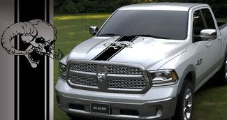 Decalcomania per cappuccio in vinile per camion Dodge Ram 5.7L mopar hemi Skull Stripe logo Auto Graphics