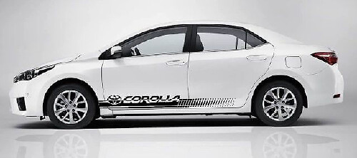 Kit di Adesivi in Vinile a Strisce Laterali a Scacchi Marchiati per Toyota Corolla
